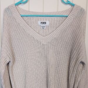 PINK Victoria's Secret Beige V-Neck Sweater
